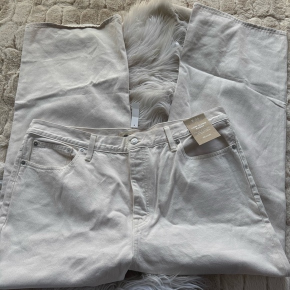 NWT Madewell Low-Slung Baggy Jeans in Vintage Ivory - Picture 6 of 14